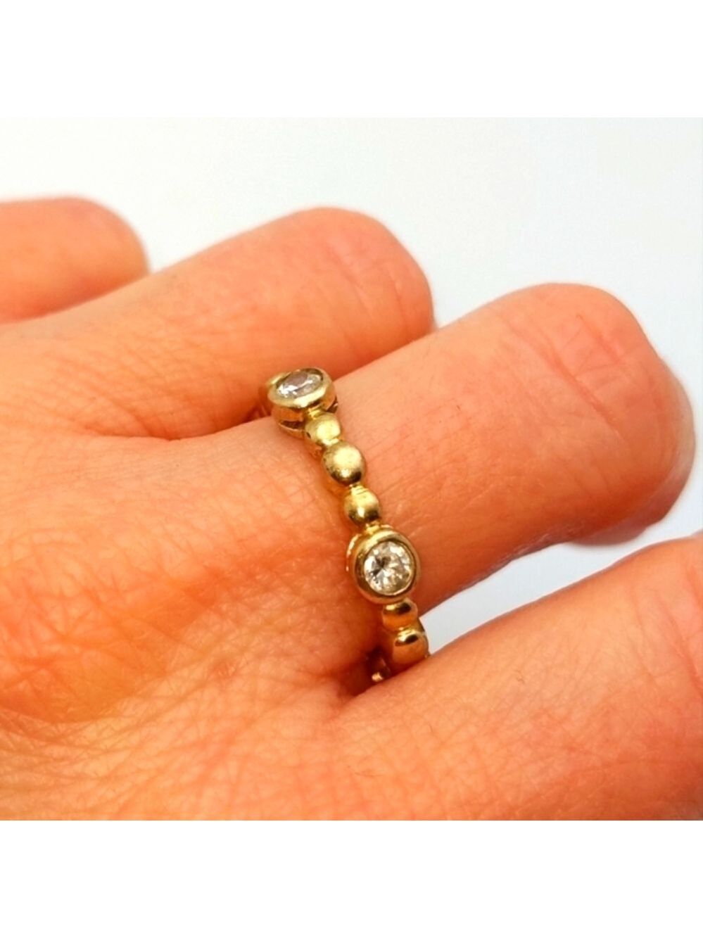 Vintage Bezeled Stone Gold Ring